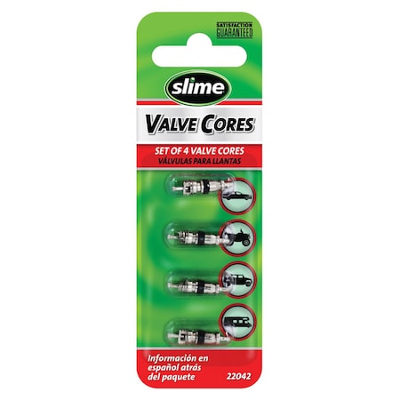 Slime Slime Metal 1 psi Tire Valve Core 4 pk 22042